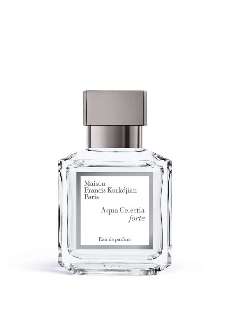 Aqua Celestia Forte Eau de Parfum by Maison Francis Kurkdjian in clear bottle with grey label