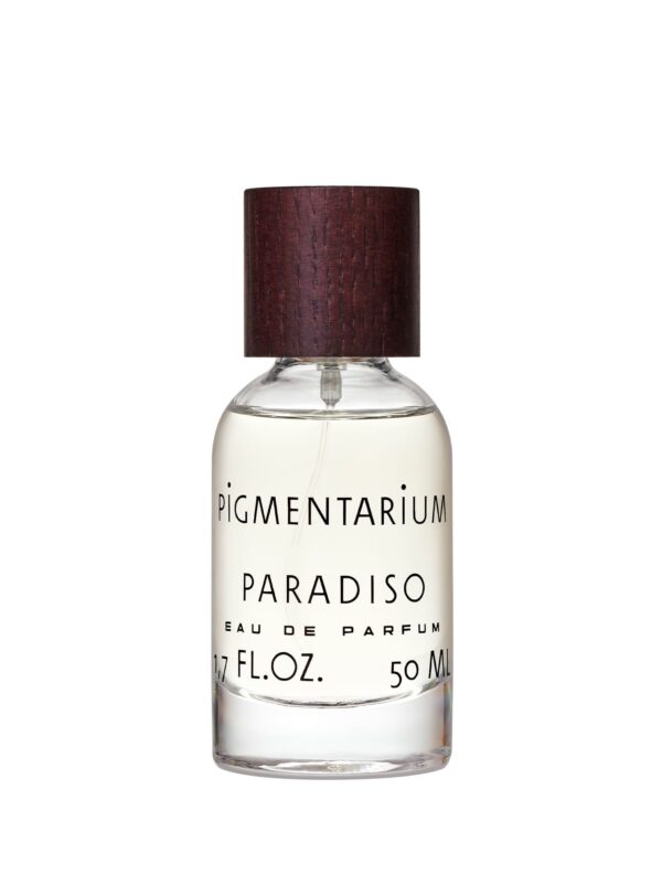 Perfume Paradiso de Pigmentarium (50 ml) – Floral luminoso con notas verdes y fondo limpio.