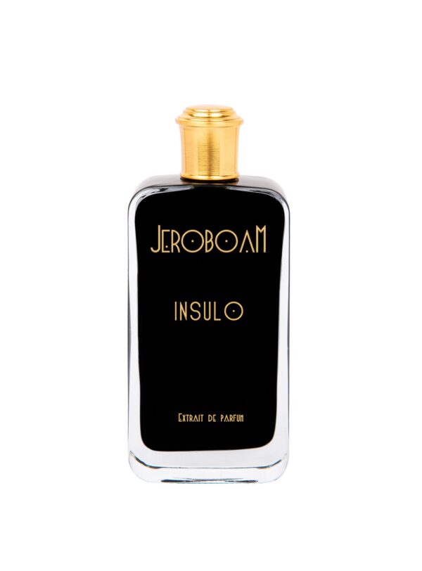 Perfume Jeroboam Insulo Extrait de Parfum de 100 ml, fragancia intensa y exótica con notas de vainilla y almizcle, disponible en Papaduk Ibiza, tienda de perfumes nicho.