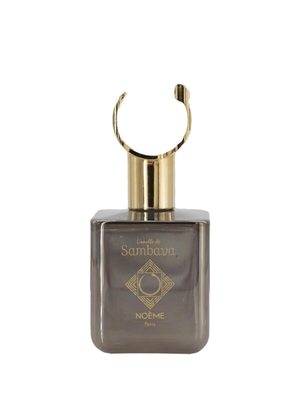 Extrait de Parfum Vanille Sambava de Noème, con rica vainilla de Sambava en un frasco sofisticado con detalles dorados