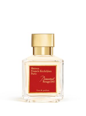 Baccarat Rouge 540 Eau de Parfum de Maison Francis Kurkdjian en frasco transparente con etiqueta roja