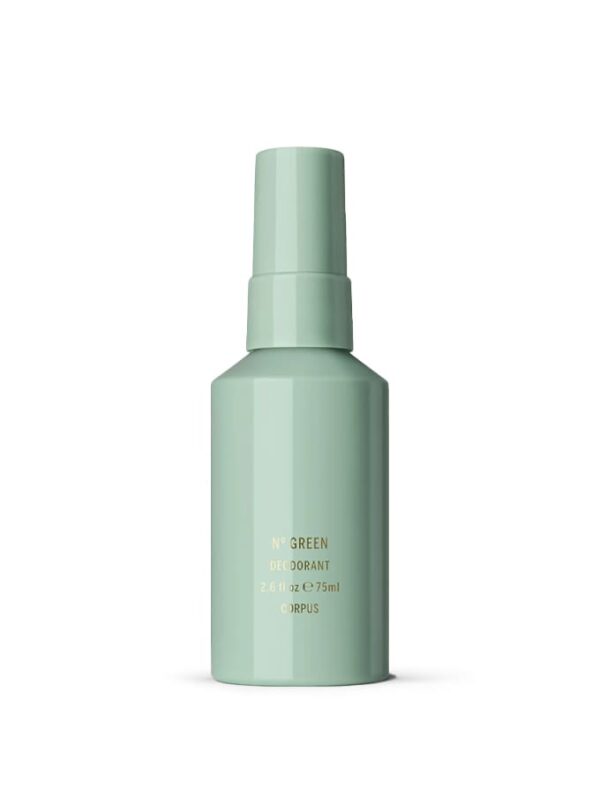 Desodorante Corpus Nº Green de 75 ml en envase verde menta con detalles en dorado.