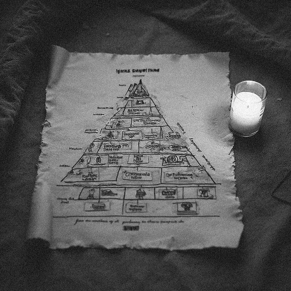 Ilustración de pirámide olfativa explicando las notas de un perfume