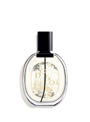 Diptyque Do Son Eau de Parfum Edición Limitada 2025 – frasco ovalado transparente con ilustración dorada y tapón negro.