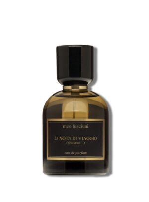 Perfume Meo Fusciuni 2# Nota di Viaggio Shukran eau de parfum, frasco de vidrio ámbar con tapón negro