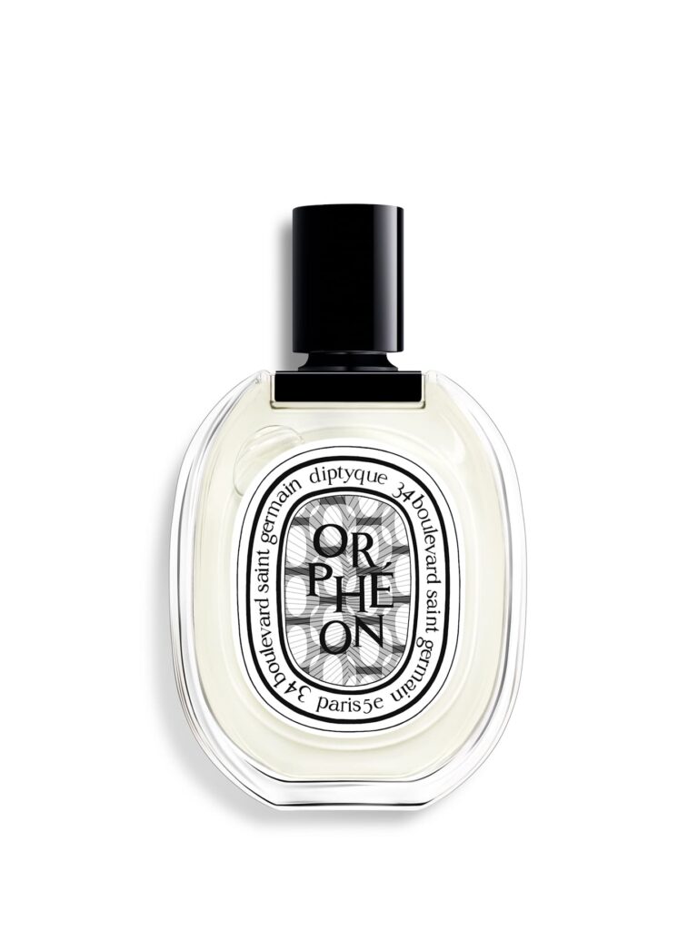 Orphéon Eau de Toilette 100 ml by Diptyque in a transparent bottle with a black cap