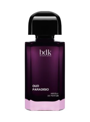 Perfume Oud Paradisio de BDK Parfums 100 ml, absolu de parfum con frasco violeta intenso y tapón negro característico.