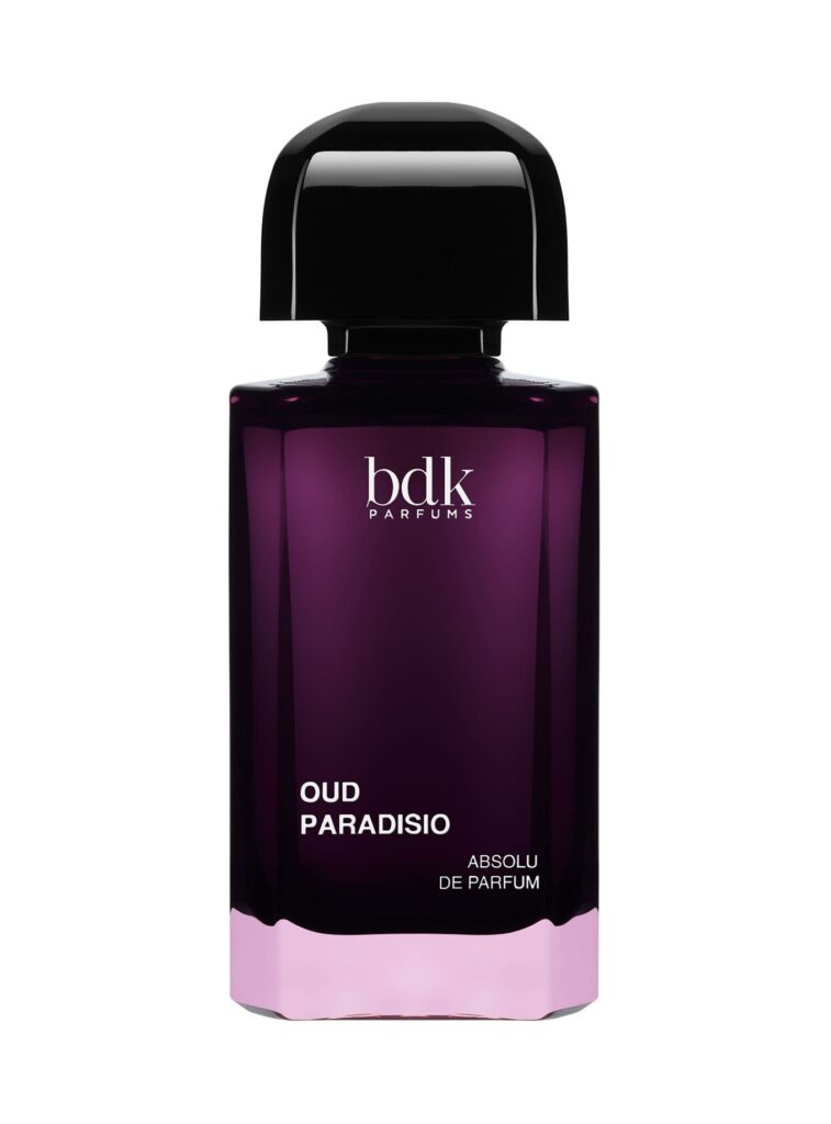 Perfume Oud Paradisio de BDK Parfums 100 ml, absolu de parfum con frasco violeta intenso y tapón negro característico.