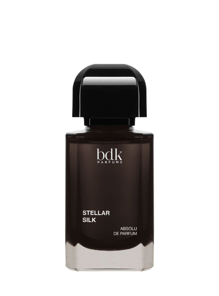 Perfume Stellar Silk de BDK Parfums 50 ml, absolu de parfum en frasco marrón ahumado con tapón negro.