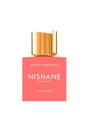 Perfume Nishane Meant To Be Seen 100 ml Extrait de Parfum, fragancia de autor con diseño rosa coral y acabado dorado.