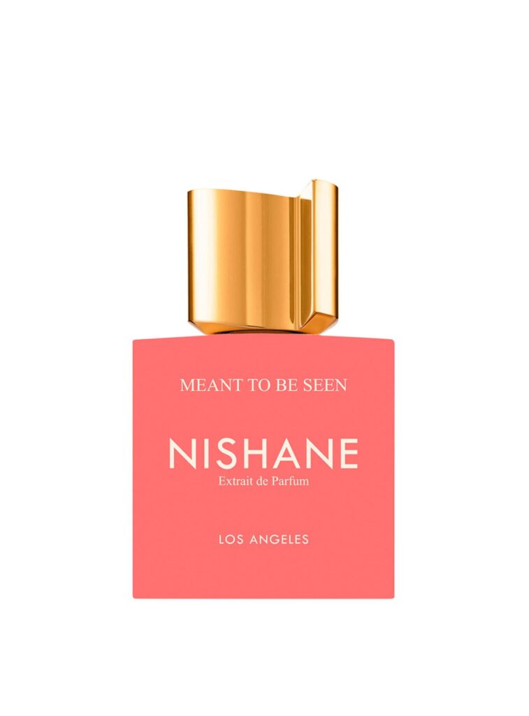 Perfume Nishane Meant To Be Seen 100 ml Extrait de Parfum, fragancia de autor con diseño rosa coral y acabado dorado.