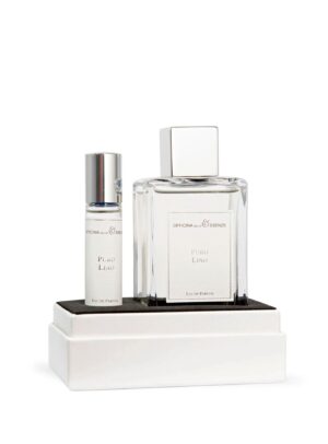 Officina delle Essenze Puro Lino Eau de Parfum 100 ml junto al formato viaje de 10 ml