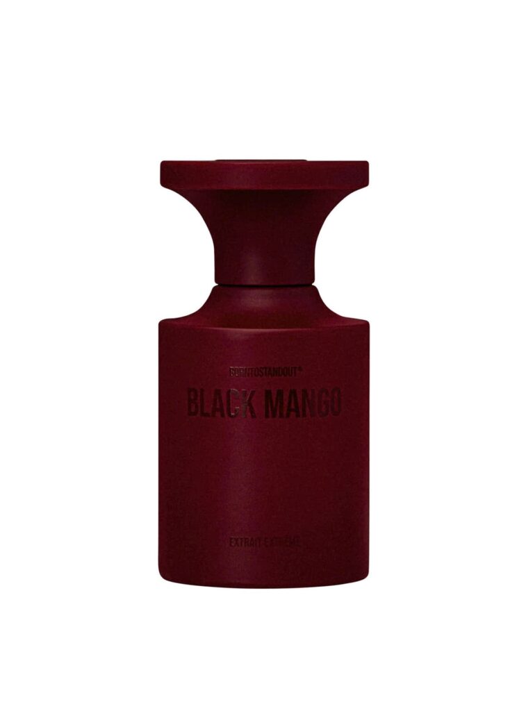 Perfume Black Mango de Borntostandout en frasco rojo
