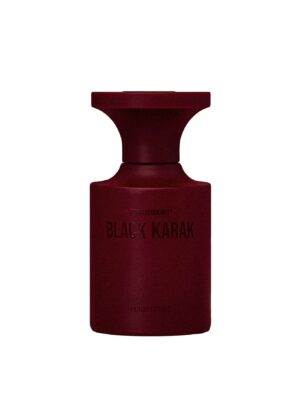 Perfume Black Karak de Borntostandout en frasco rojo