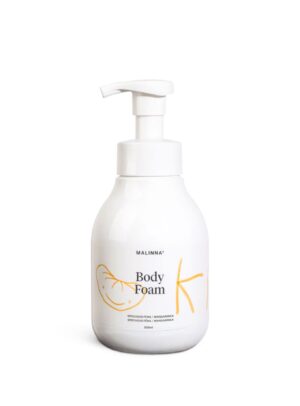 Malinna Body Foam espuma corporal natural para niños con mandarina 500 ml