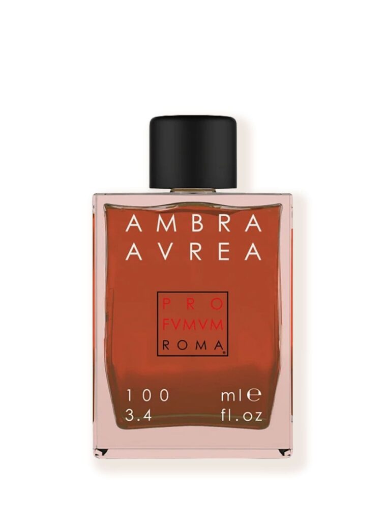 Perfume Ambra Aurea de Profumum Roma en frasco ámbar
