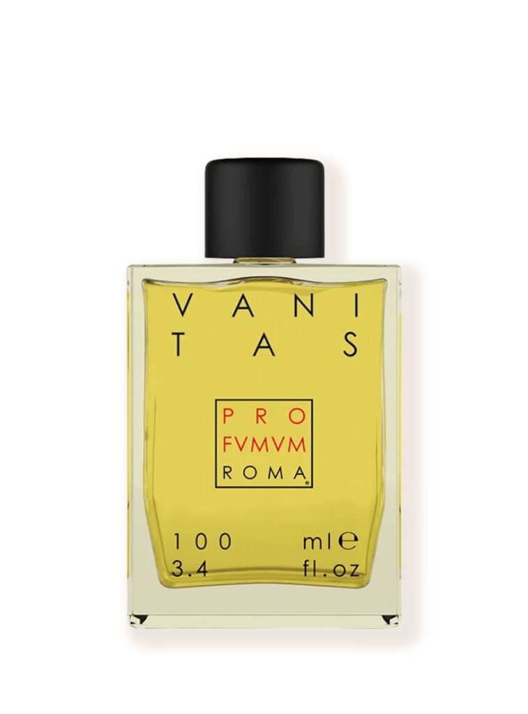 Perfume Vanitas de Profumum Roma sobre fondo blanco en Papaduk Ibiza