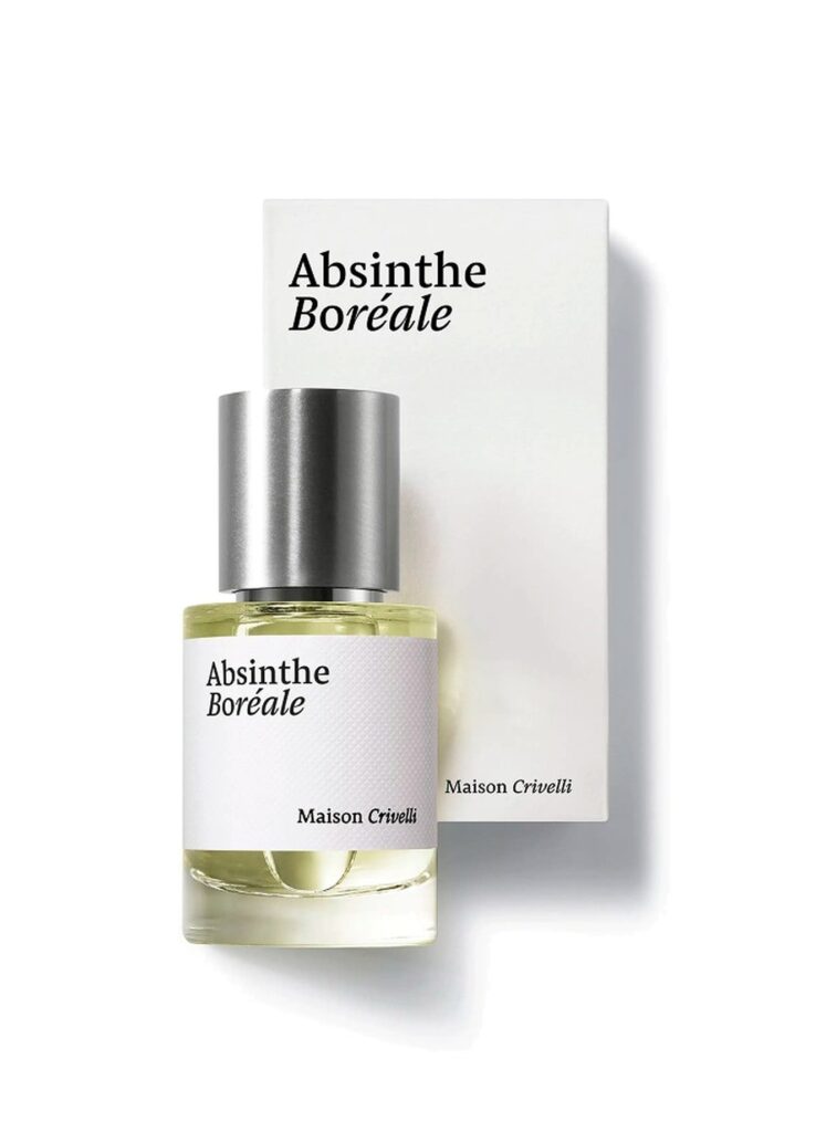 Frasco de Absinthe Boréale Eau de Parfum 30 ml de Maison Crivelli junto a su estuche