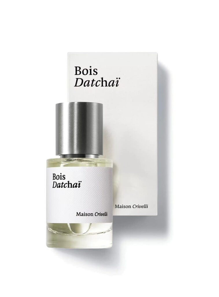 Frasco de Bois Datchaï Eau de Parfum 30 ml de Maison Crivelli junto a su estuche